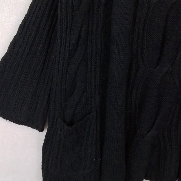 Forever 21 Chunky Cable Knit Open Front Cardigan Size Small in Navy, Green - Picture 6 of 11